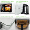Nutrichef 5.8 Quart Air Fryer | 8-1 Preset Cook Modes | Transparent Fry Bowl for Best Cooking Results | Cook Shrimp, Steak, Fries, Wings, Chicken & More | Precise Temperature Control & Time | White 🍁 All In One Marketplace Canada