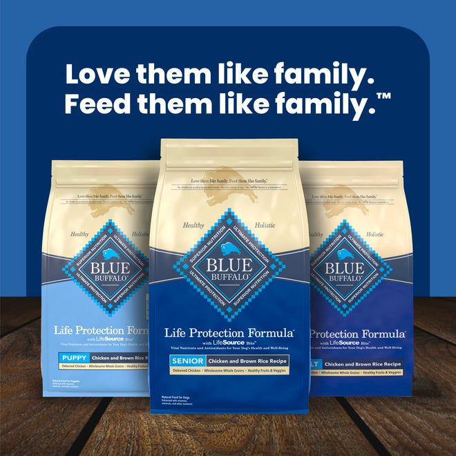 Blue Buffalo Life Protection Formula Chicken & Brown Rice Senior Dry Dog Food, Supports Immunity with Antioxidant-Rich LifeSource Bits, Promotes Healthy Muscle Development, Skin & Coat, 11.7kg/26lbs 🍁 All In One Marketplace Canada