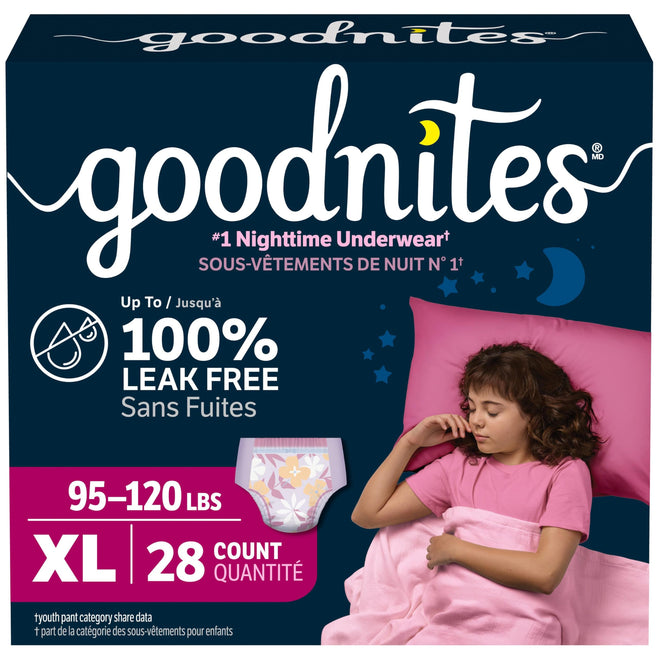 GoodNites Girls' Nighttime Bedwetting Underwear, Extra Large, 28 Ct 🍁 All In One Marketplace Canada