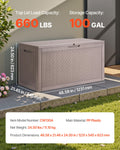 VEVOR Outdoor Storage Box, 100 Gallon Resin Deck Box, Backyard Outside Toy and Towel Storage Cabinet Waterproof, for Patio Furniture Cushions, Garden Tools, Pool Supplies & Package Delivery 🍁 All In One Marketplace Canada