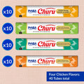 INABA Churu Cat Treats, Lickable, Squeezable Creamy Purée Cat Treat with Green Tea Extract & Taurine, 14 Grams Each Tube, 40 Tubes, Chicken Variety Box 🍁 All In One Marketplace Canada