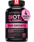 Biotin 10000MCG Hair Vitamins For Hair Growth Women | Canadian-Made | Promotes Healthy Skin & Nail Growth - Supports Muscle Function - Biotin Supplement - Hair Growth Products for Women - 120 capsules 🍁 All In One Marketplace Canada