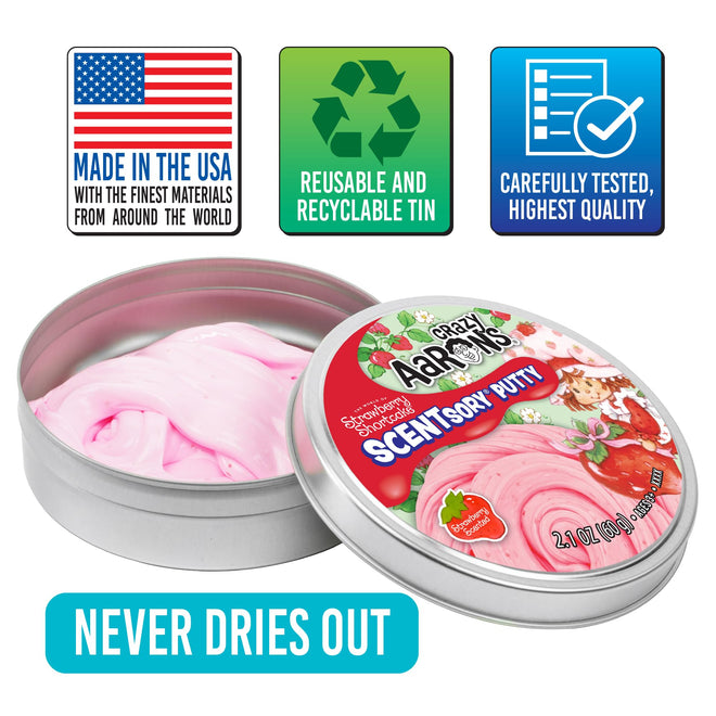 Crazy Aaron's Strawberry Shortcake™ SCENTsory® Putty - Made in USA 🍁 All In One Marketplace Canada