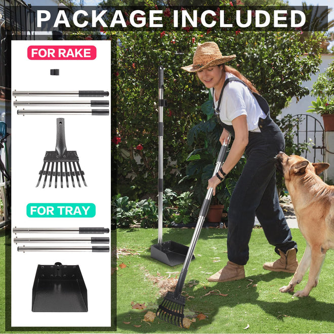 THRISEED Dog Pooper Scooper, Durable Dog Poop Tray and Long Handle Rake Set for Large Medium Small Dogs, Heavy Duty Pet Suppliers 🍁 All In One Marketplace Canada