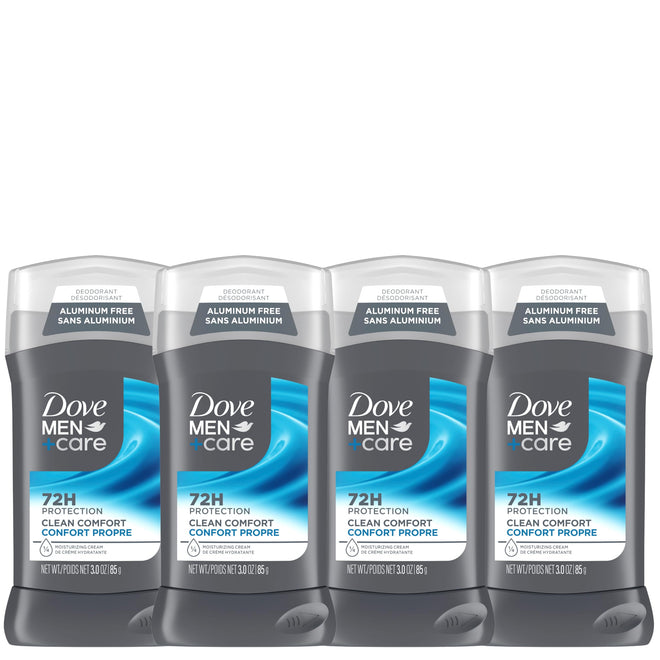 Dove Men+Care Deodorant Stick aluminum-free deodorant formula for 72H protection Clean Comfort with ¼ moisturizing cream, 85g (Pack of 4) 🍁 All In One Marketplace Canada