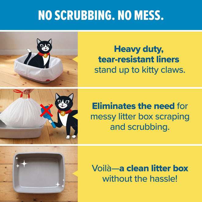 Jonny Cat Litter Box Liners: Heavy Duty - Tear & Leak Resistant - Drawstring Close - Jumbo, 15 Count 🍁 All In One Marketplace Canada
