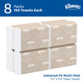 Kleenex Professional Universal Multifold Paper Towels, Bulk (02046), Absorbency Pockets, 9.2" x 9.4" Towel, White (150 Sheets/Pack, 8 Packs/Case, 1,200 Sheet Total) 🍁 All In One Marketplace Canada