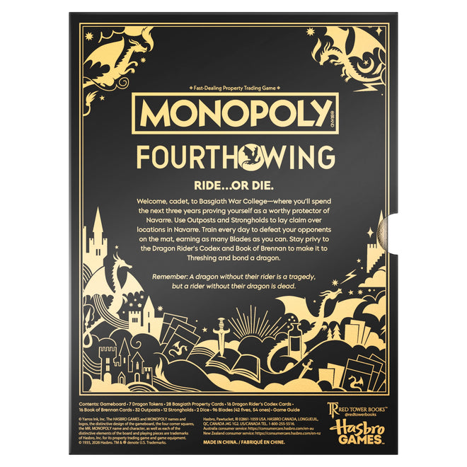 Monopoly Fourth Wing Edition Board Game for Adults | Officially Licensed Game Inspired by the Empyrean Series, Book 1 | 2-6 Players | Ages 17+ 🍁 All In One Marketplace Canada