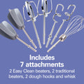 Hamilton Beach 6-Speed Electric Hand Mixer for Baking, 275W, Easy Clean Beaters, Dough Hooks, Whisk, Snap-On Storage Case, White (62636J) 🍁 All In One Marketplace Canada