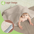 Infancie 100% Organic Cotton Muslin Hooded Baby Towels 2 Pack 81 X 81 CM Shower Towel Soft Breathable Lightweight Quick Dry Gentle On Baby Skin for Newborns and Infants 🍁 All In One Marketplace Canada