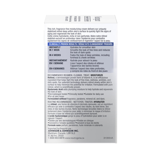 Neutrogena Anti Aging Retinol Face Cream with Hyaluronic Acid, Rapid Wrinkle Repair Regenerating Moisturizer, Fragrance Free, Paraben Free, Oil Free, 48mL 🍁 All In One Marketplace Canada