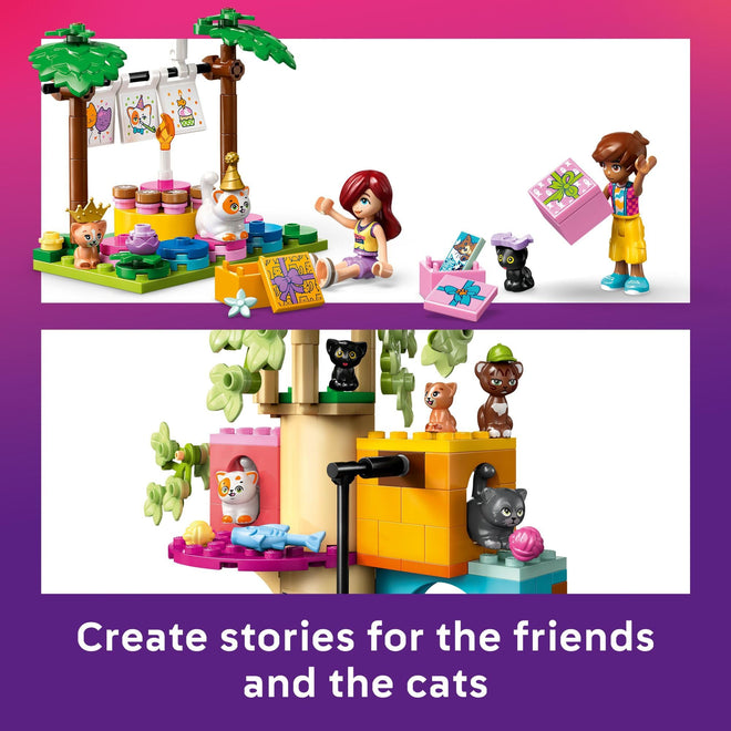 LEGO Friends Cat Birthday Party & Tree House Building Toy - Pretend Play Building Blocks W/Cat Toys & 2 Minidolls - Creative Storytelling Kids Toy for Girls and Boys, 9+ - Birthday Gift Idea- 42666 🍁 All In One Marketplace Canada