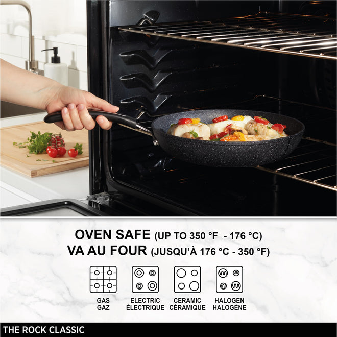 Starfrit The Rock 1.4L (1.5Qt) Non-Stick Saucepan - Durable Forged Aluminum - Oven Safe - PFOA Free - Easy to Clean - Black 🍁 All In One Marketplace Canada