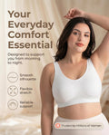 SHAPERMINT Wireless Bras for Women - Full Support Seamless Bralette, Compression Sports Bra, Plus Size Minimizer Bras, Padded Wirefree Bra for Women White 🍁 All In One Marketplace Canada
