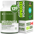 Nutrawave ORGANIC MORINGA LEAF Capsules 1200mg High Potency (2 x 600mg) – Gluten Free, Non-GMO, Vegan-Friendly Antioxidant Supplement -120 Capsules 🍁 All In One Marketplace Canada