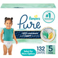 Pampers Pure Baby Diapers, Size 5 (27+ lbs), 132, Up to 100% Leakproof, Premium Hypoallergenic Soft Diapers 🍁 All In One Marketplace Canada