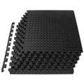 ProsourceFit Exercise Puzzle Mat 1/2-inch, EVA Interlocking Foam Floor Tiles for Home Gym, Workout Equipment, Kids Play Areas, Black, 24 SQ FT - 6 Tiles 🍁 All In One Marketplace Canada