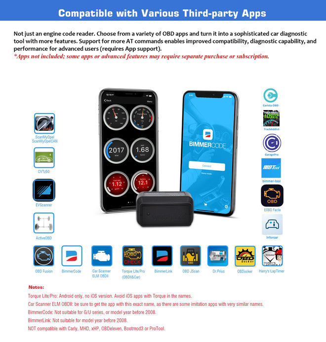 Veepeak OBDCheck BLE+ Bluetooth OBD II Scanner Car Check Engine Light Code Reader Auto Diagnostic Scan Tool for iOS & Android 🍁 All In One Marketplace Canada