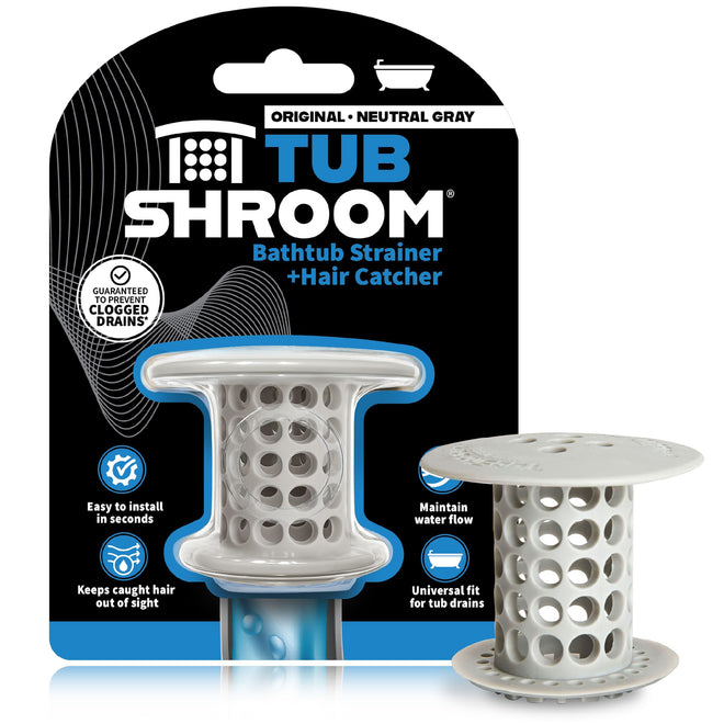 TubShroom Tub Hair Catcher Drain Protector, Fits 1.5 inch-1.75 inch, Gray 🍁 All In One Marketplace Canada