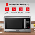 TOSHIBA ML-EM31P(SS)/CA Microwave Oven with Smart Sensor, Easy Clean Interior, ECO Mode, and Sound On/Off, 1.2 Cu. ft, Stainless Steel 🍁 All In One Marketplace Canada