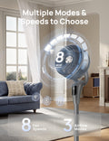 DREO Fan for Bedroom, 90° Oscillating Standing Fan, 20dB Quiet, 90ft Pedestal Fans for Room Office, DC Motor, 8+H Speeds, 3 Modes, 38-42'' Adjustable Height, Remote, 8H Timer, 105° Manual Vertical 🍁 All In One Marketplace Canada