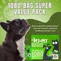Pet N Pet Dog Poop Bags - USDA Certified 41% Plant-Based Doggy Poop Bags - Leak-Proof Sac Caca Chien Refill Rolls (1080 Count, Unscented, Green) 🍁 All In One Marketplace Canada