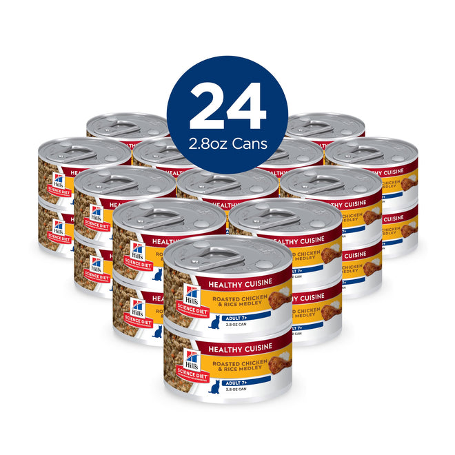 Hill's Science Diet Senior 7+ Healthy Cuisine Canned Cat Food, Roasted Chicken & Rice Medley, 2.8 oz, 24 Pack Wet cat Food 🍁 All In One Marketplace Canada