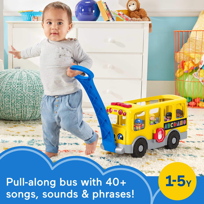 Fisher-Price Little People Toddler Toy Big Yellow School Bus & Community Heroes Set, Musical Pull-Along Vehicle & Figures for Kids Ages 1+ Years 🍁 All In One Marketplace Canada
