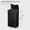 EKO Mirage-T 50 Liter / 13.2 Gallon Touchless Rectangular Motion Sensor Trash Can, Brushed Stainless Steel Finish 🍁 All In One Marketplace Canada