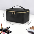 Makeup Bag, Portable Cosmetic Bag, Large Capacity Travel Makeup Case Organizer for Women and Girls, Train Case Makeup Bag for Toiletries for Traveling with Handle and Divider, Black 🍁 All In One Marketplace Canada