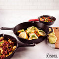 Cast Iron Skillet Set - 8" + 10" + 12"-Inch Pre-Seasoned Frying Pans + Silicone Handle Grip Covers - Indoor/Outdoor, Oven, Grill, Stovetop, BBQ, Fire and Induction Safe Kitchen and Camping Cookware 🍁 All In One Marketplace Canada