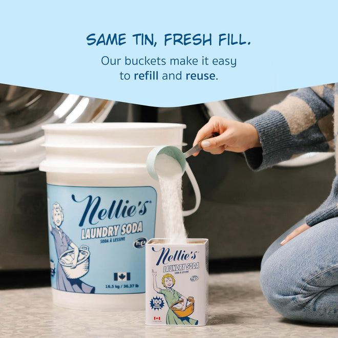 Nellie's Laundry Soda - Concentrated Laundry Detergent Powder - 100 Load - Gentle on Skin and Environment - Fragrance-Free - Made in Canada 🍁 All In One Marketplace Canada