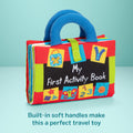 Melissa & Doug K’s Kids My First Activity Book, Soft Cloth Baby Book with Infant Toys—Puppets, Crinkles, Buttons, Buckles & Clock, Machine Washable Montessori Baby Toys for Kids 0–24 Months 🍁 All In One Marketplace Canada