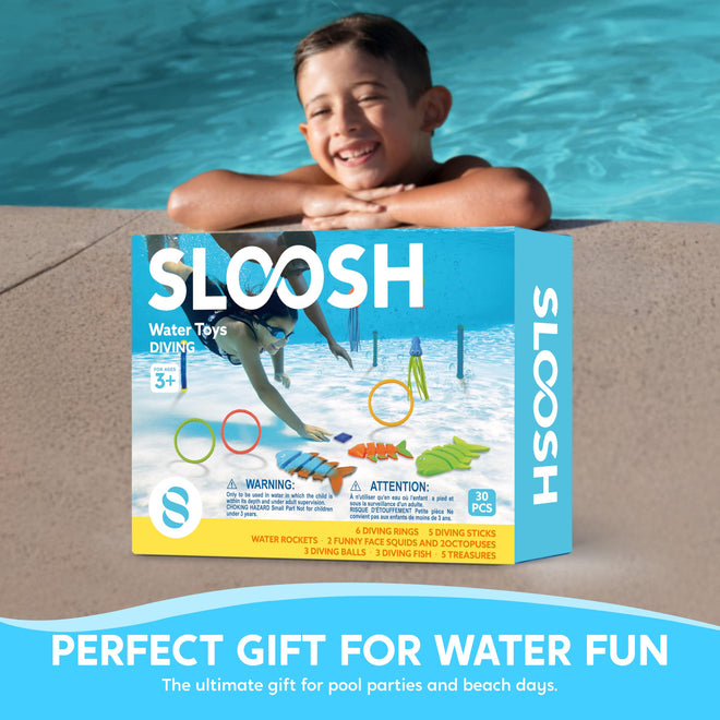 Sloosh 30 Pcs Diving Pool Toys for Kids Ages 3-12 Jumbo Set with Storage Bag Pool Games Summer Swim Water FishToys 🍁 All In One Marketplace Canada