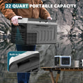 EUHOMY 12 Volt Refrigerator, 22QT(21L) 12V Cooler, Compressor Electric Cooler -4℉~68℉, 12V Fridge 12/24V DC 110-240V AC, Portable Freezer for Camping, Travel, Truck, Home 🍁 All In One Marketplace Canada