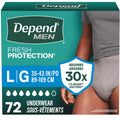 Depend Fresh Protection Adult Incontinence Underwear for Men (Formerly Depend Fit-Flex), Disposable, Maximum, Large, Grey, 72 Count (2 Packs of 36) 🍁 All In One Marketplace Canada