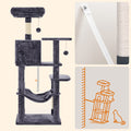 Feandrea Cat Tree Tower, 143 cm, 2 Perches, Hammock, Smoky Gray 🍁 All In One Marketplace Canada