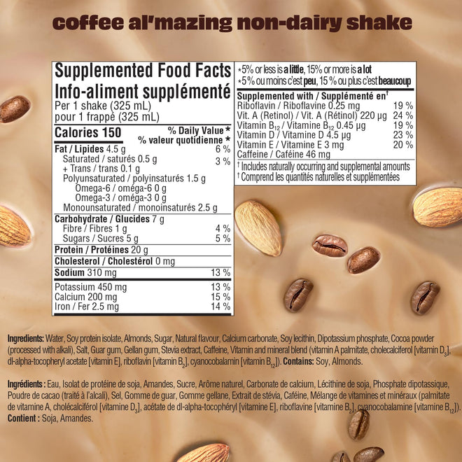 Premier Protein Al'mazing Non-Dairy Protein Shake, 20g Protein, 5g Sugar, 11 Fl oz, Coffee, 12 Count 🍁 All In One Marketplace Canada