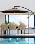 10FT Patio Umbrella,Waterproof 8-Rib Heavy-Duty Outdoor Umbrella, Brown 🍁 All In One Marketplace Canada