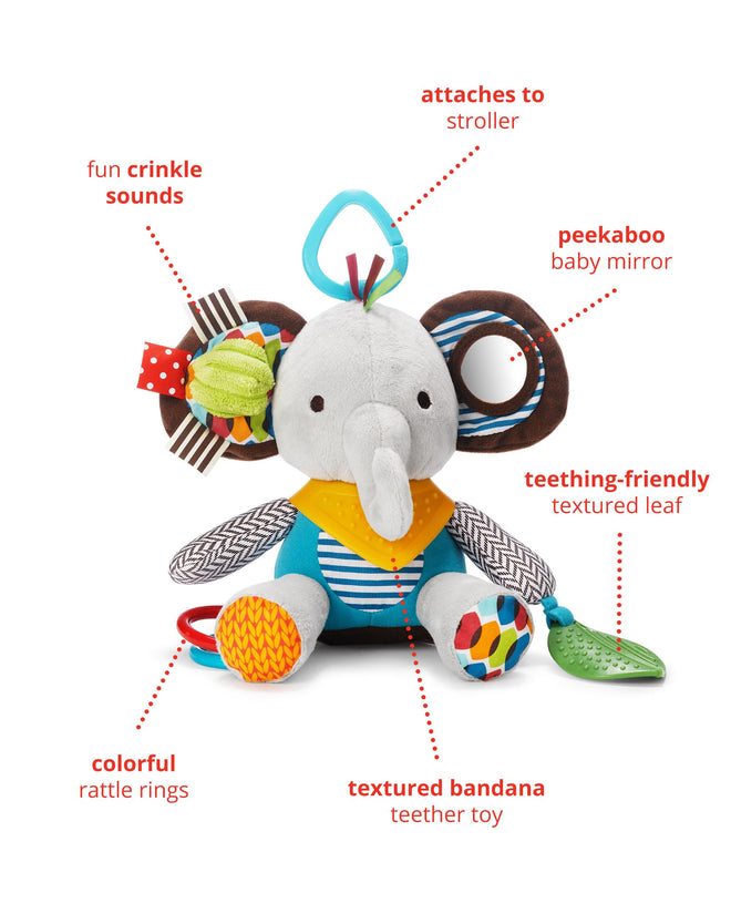 Skip Hop Bandana Buddies Baby Activity and Teething Toy with Multi-Sensory Rattle and Textures, Elephant 🍁 All In One Marketplace Canada