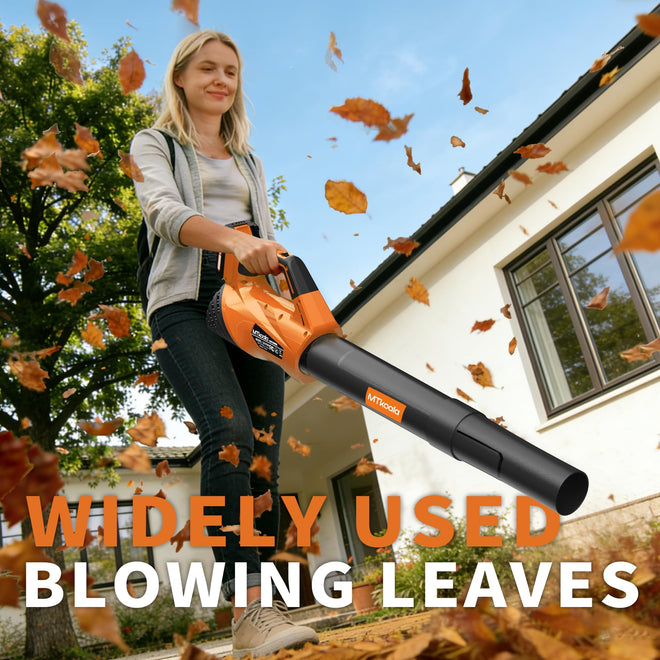 2026 Upgrade Leaf Blower, Leaf Blower Cordless with 2*2.6AH Batteries and Fast Charger, 450CFM &150MPH and 2 Speed Mode, Lightweight Electric Leaf Blowers for Lawn,Yard, Leaves, Dust,Snow Care(Orange) 🍁 All In One Marketplace Canada