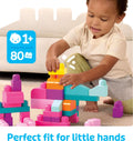 MEGA BLOKS First Builders Toddler Blocks Toys Set, Big Building Bag Collection with 80 Pieces and Storage, Pink, Ages 1+ Years 🍁 All In One Marketplace Canada