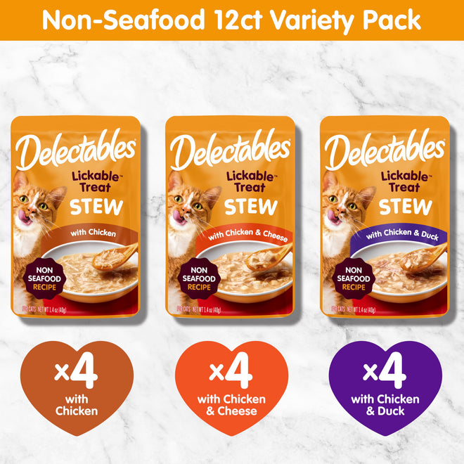 Hartz Delectables Stew Non Seafood Lickable Wet Cat Treats, Variety Flavour 24 Pack 🍁 All In One Marketplace Canada