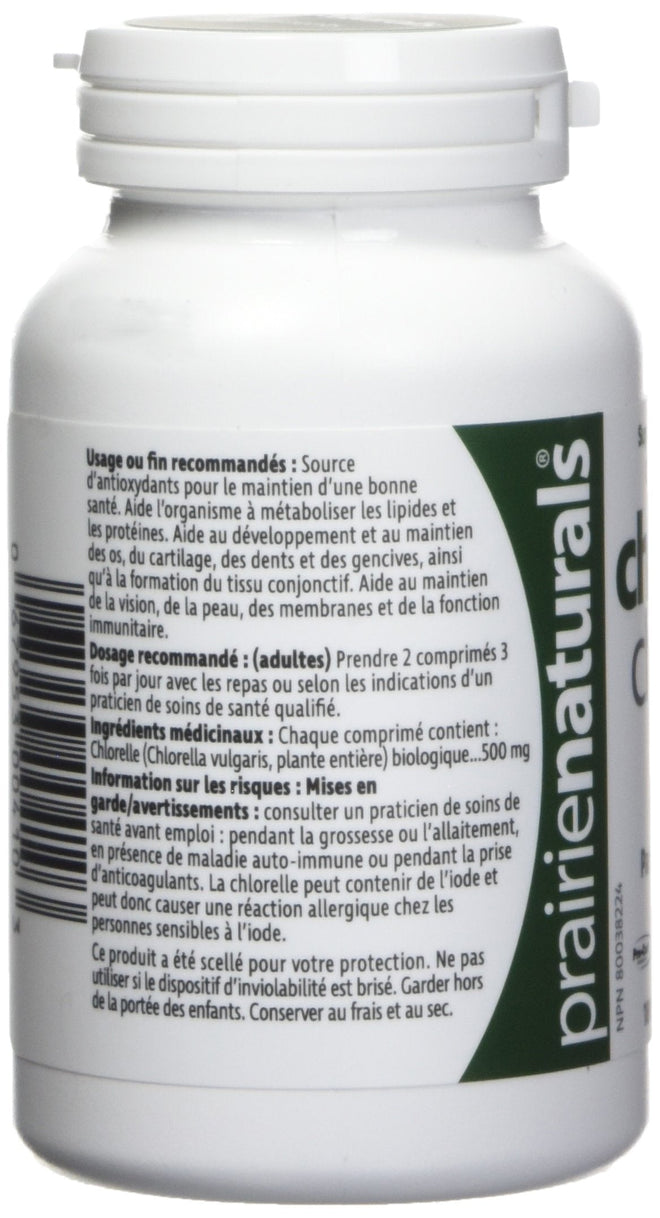 Prairie Naturals Organic Chlorella Broken Cell Wall Tablets - 180 Count 🍁 All In One Marketplace Canada