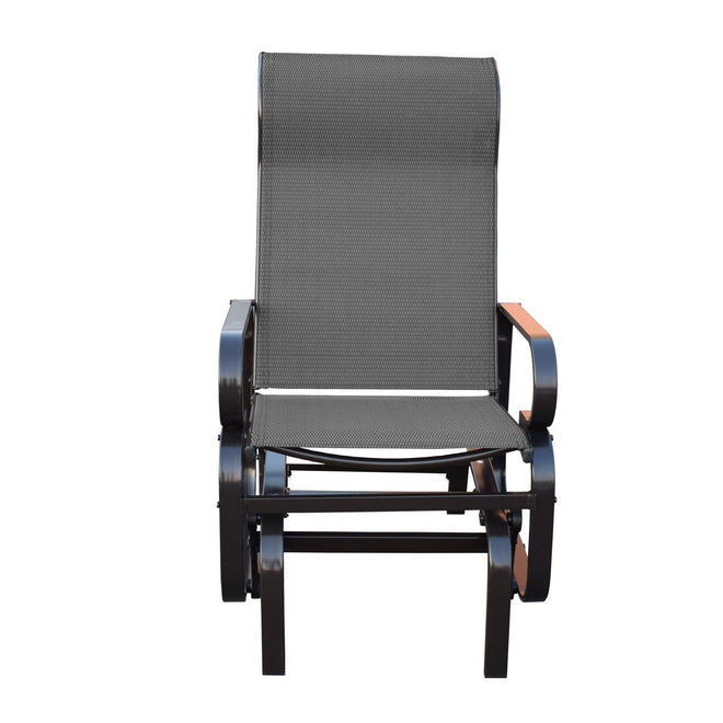 Sojag Belle Patio Glider Chair with Heavy-Duty Steel Frame and PVC-Coated Fabric, Easy-Glide Outdoor Patio Rocking Chair, Dark Grey 🍁 All In One Marketplace Canada