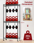 Sakugi Clothing Rack - Coat Rack with Shelves & Wheels, Multi-Functional Clothes Rack with Hooks, Sturdy Metal Garment Shelf for Bedroom, Laundry, Balcony, 84W × 31D × 202H cm, Black 🍁 All In One Marketplace Canada