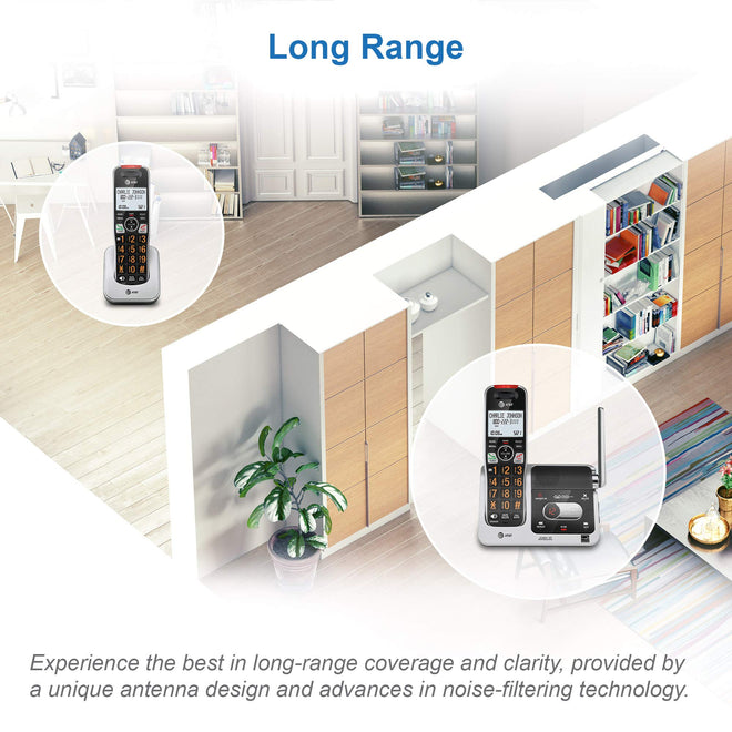 AT&T BL102-2 DECT 6.0 2-Handset Cordless Phone for Home with Answering Machine, Call Blocking, Caller ID Announcer, Audio Assist, Intercom, and Unsurpassed Range, Silver/Black 🍁 All In One Marketplace Canada