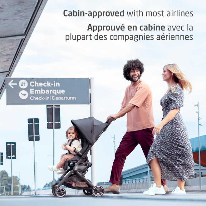 Maxi-Cosi Lara Ultra Compact Stroller, Airplane Carry-on Compliant for travel, Lightweight, one-hand fold, large storage, inludes travel bag Essential Black 🍁 All In One Marketplace Canada