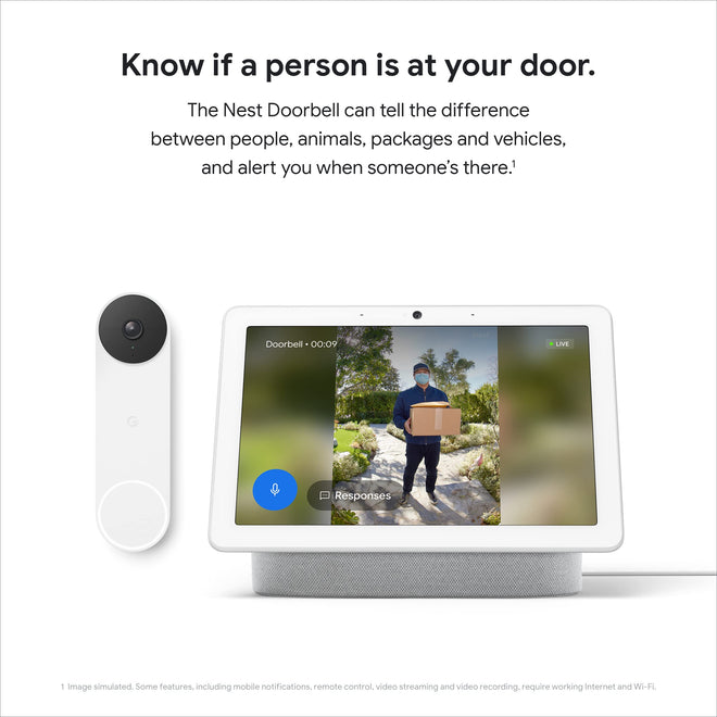 Google Nest Doorbell - Battery Powered Video Doorbell Camera - Snow 🍁 All In One Marketplace Canada