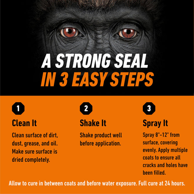 Gorilla Waterproof Patch & Seal Spray, Flexible Rubberized Coating, Seals Out Water Air & Moisture, Stops & Prevents Leaks, Clear, 14oz/396g, (Pack of 1) 🍁 All In One Marketplace Canada